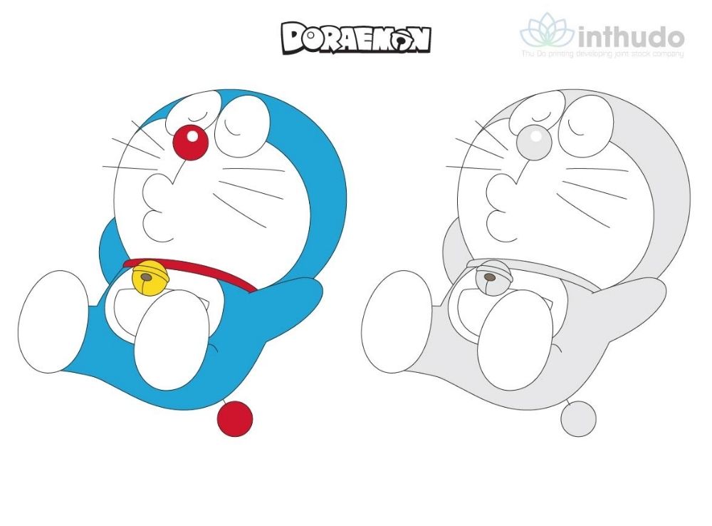 Tranh tô màu Doraemon siêu dễ thương cho các bé 1