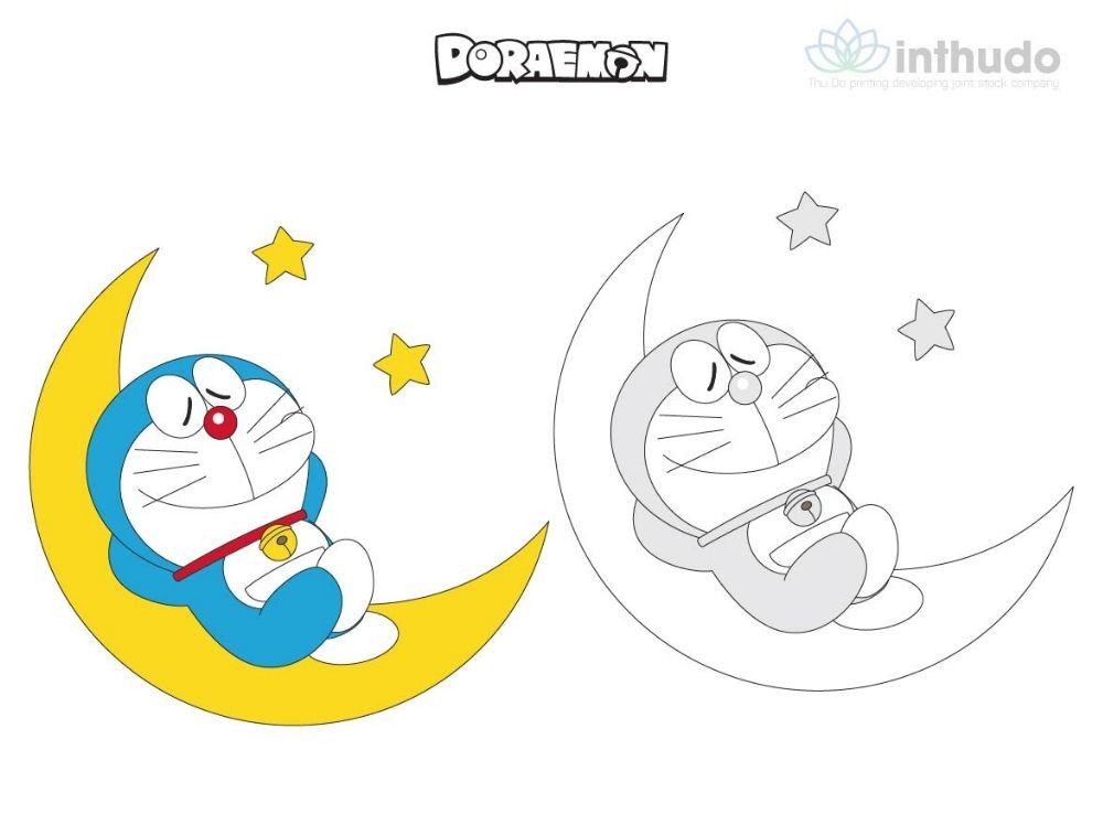 Tranh tô màu Doraemon siêu dễ thương cho các bé 2