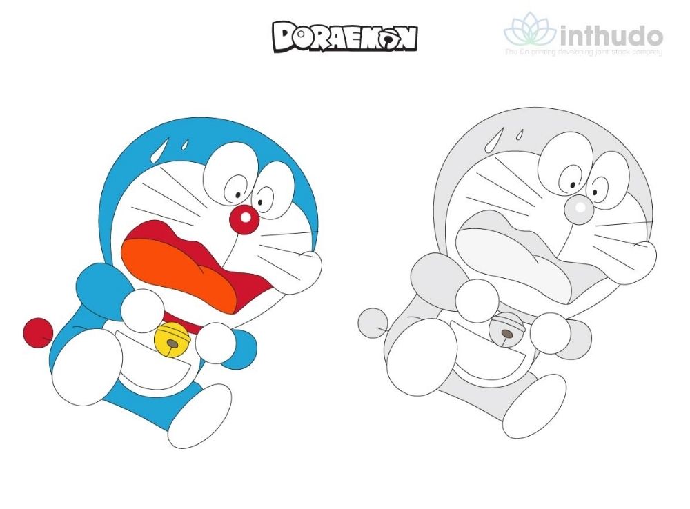 Tranh tô màu Doraemon siêu dễ thương cho các bé 5