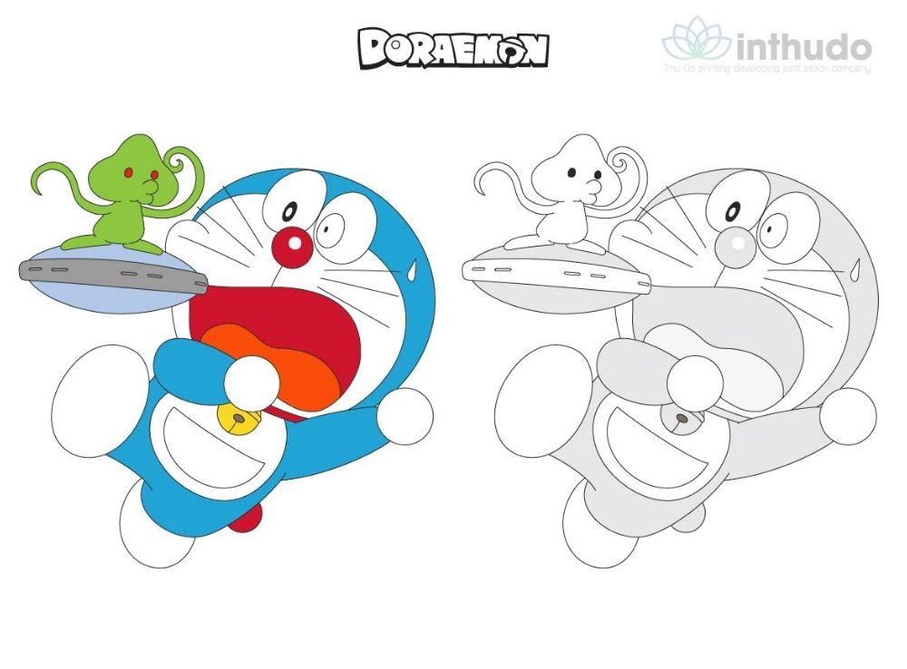 Tranh tô màu Doraemon siêu dễ thương cho các bé 6