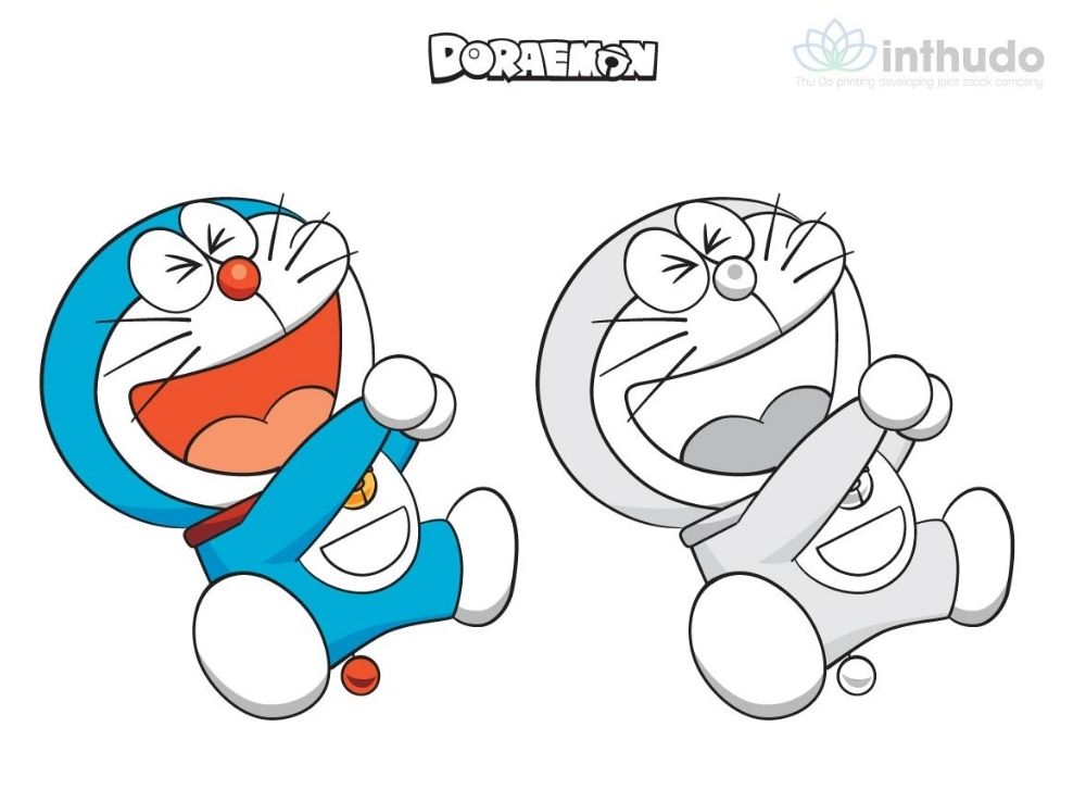 Tranh tô màu Doraemon siêu dễ thương cho các bé 7