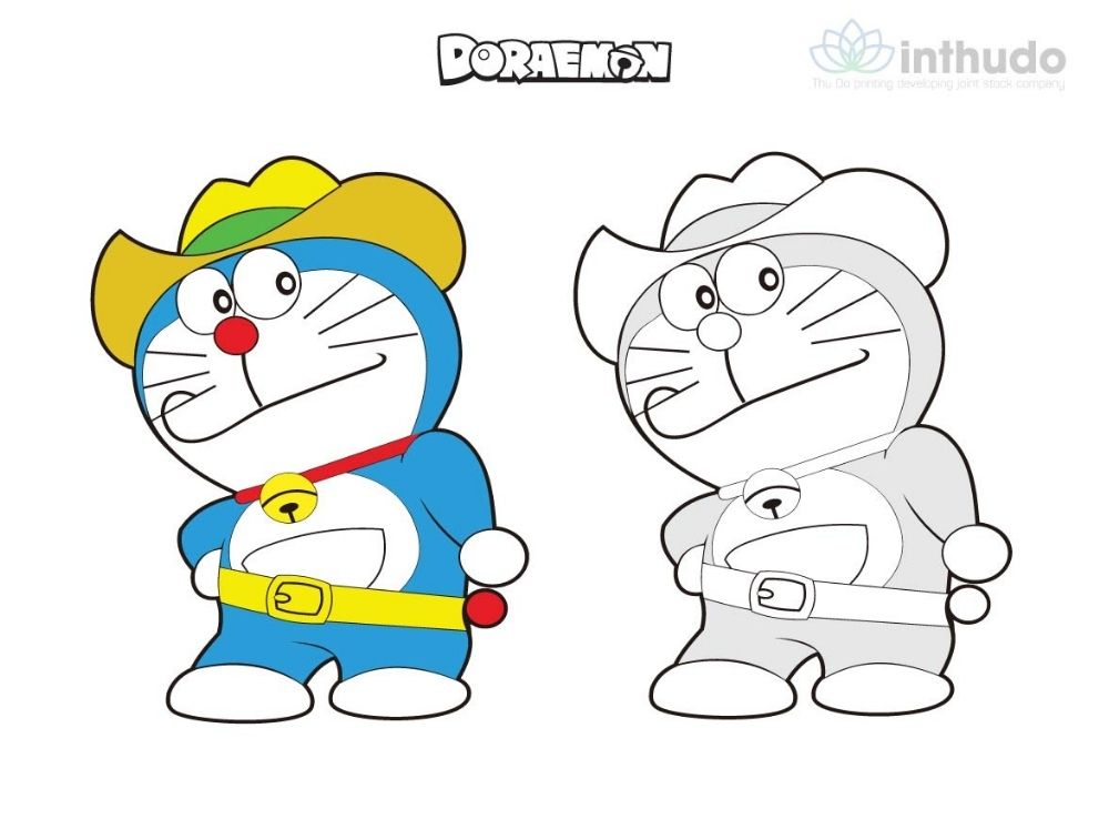 Tranh tô màu Doraemon cho bé 2