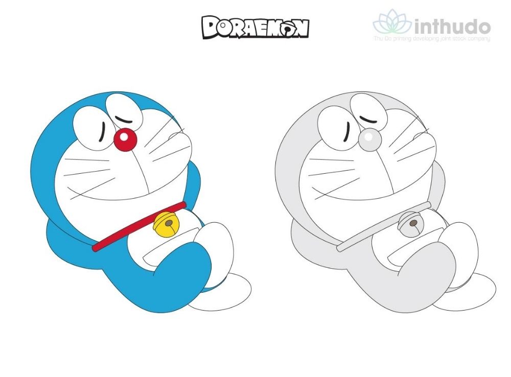 Tranh tô màu Doraemon cute đáng yêu 3