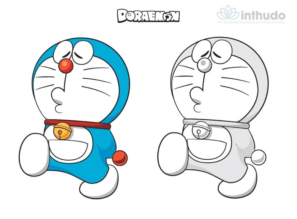 Tranh tô màu Doraemon cute đáng yêu 5