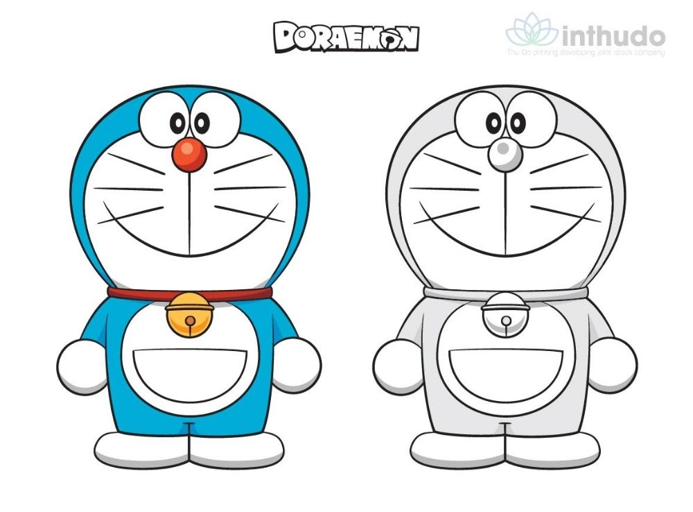 Tranh tô màu Doraemon cute đáng yêu 6