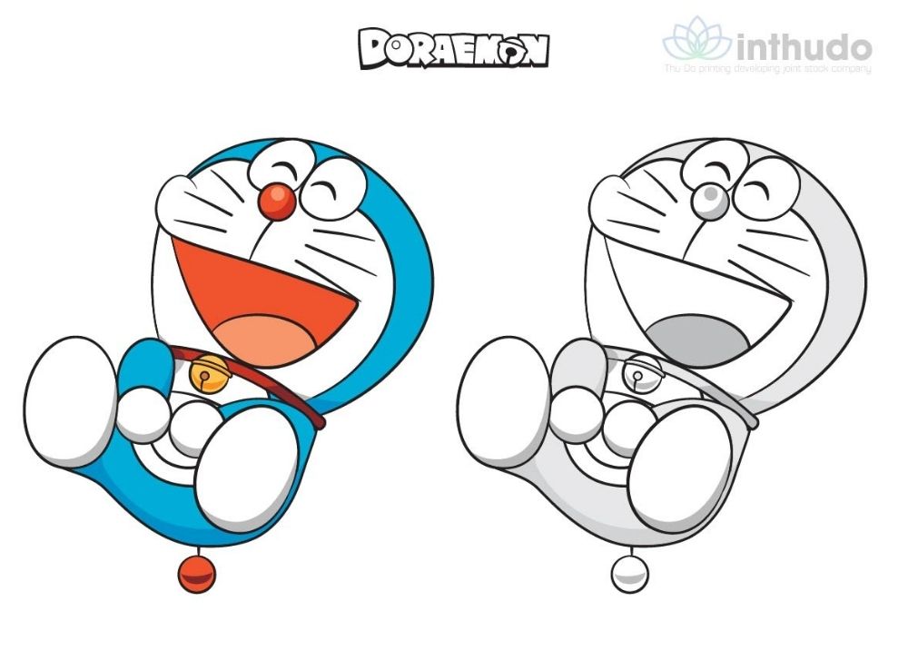 Tranh tô màu Doraemon cute đáng yêu 7