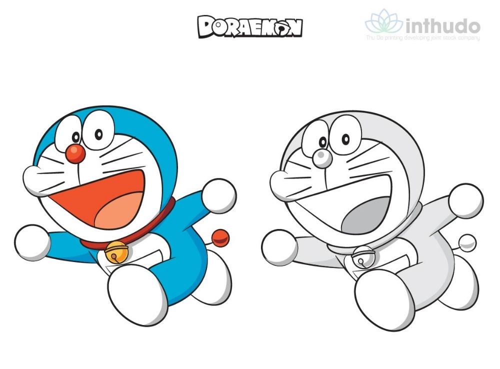 Tranh tô màu Doraemon cute đáng yêu 8