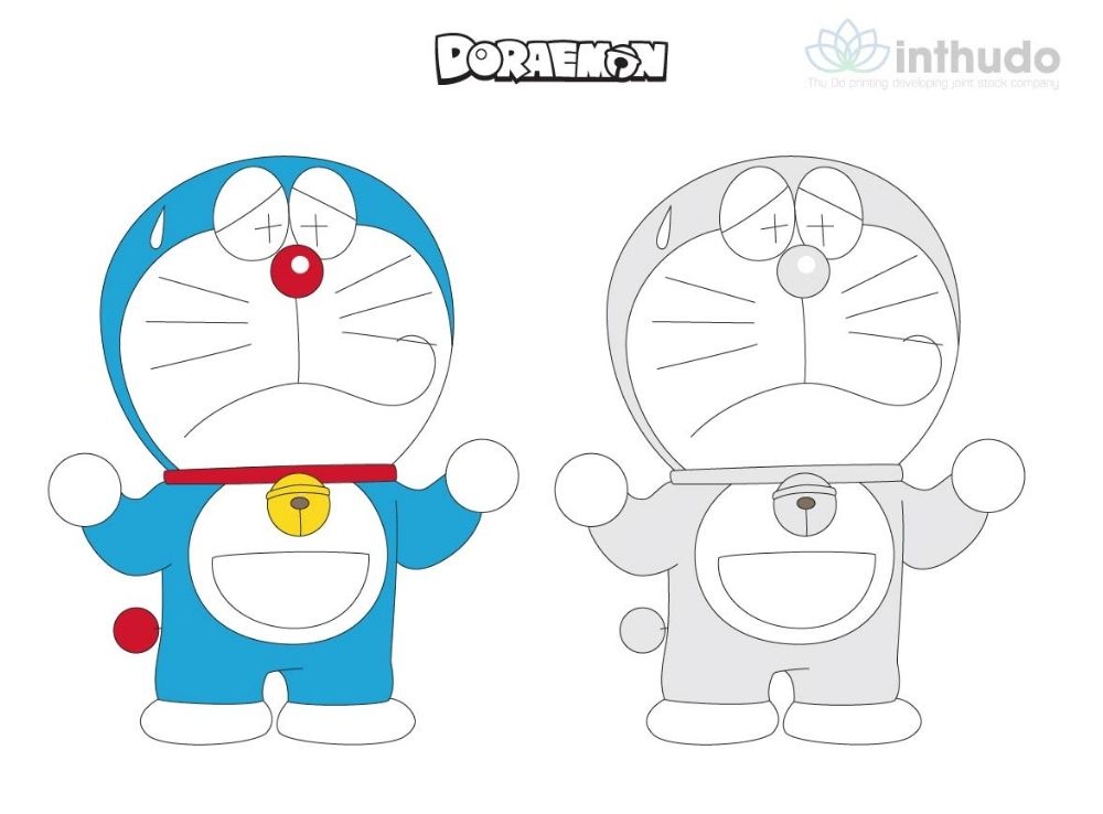 Tranh tô màu Doraemon cute đáng yêu 9