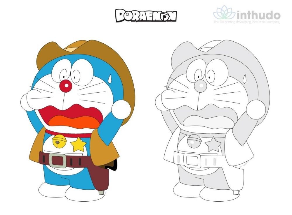 Tranh tô màu Doraemon cute đáng yêu 10