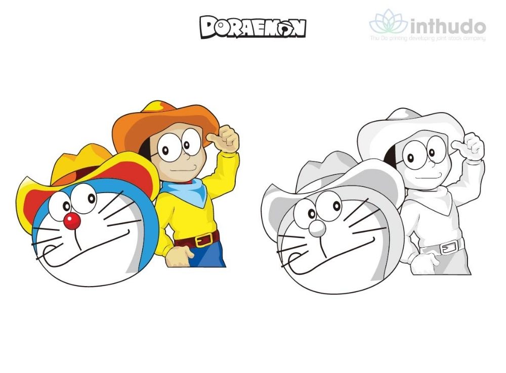 Tranh tô màu Doraemon cho bé 5