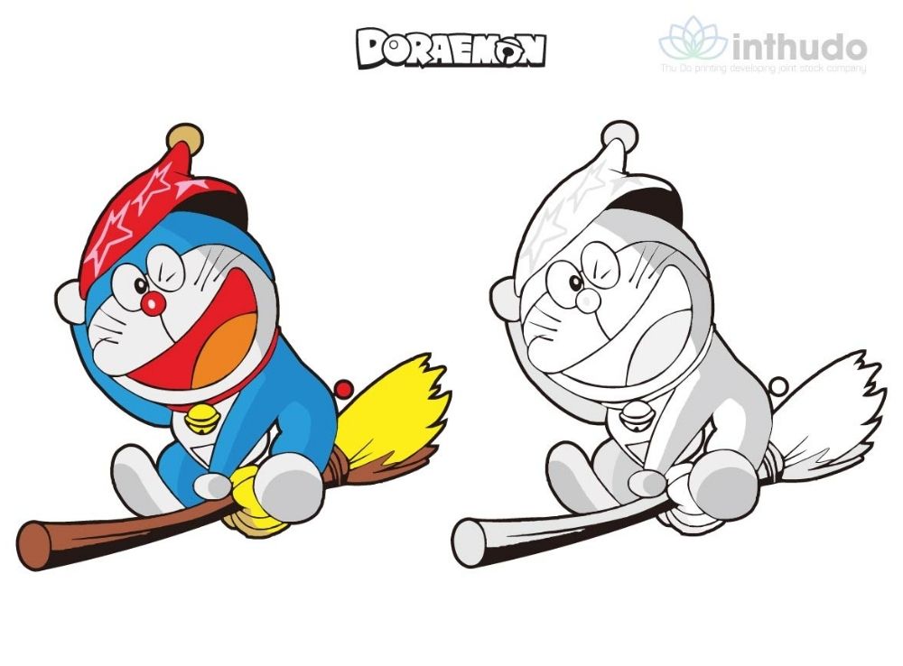 Tranh tô màu Doraemon cho bé 6