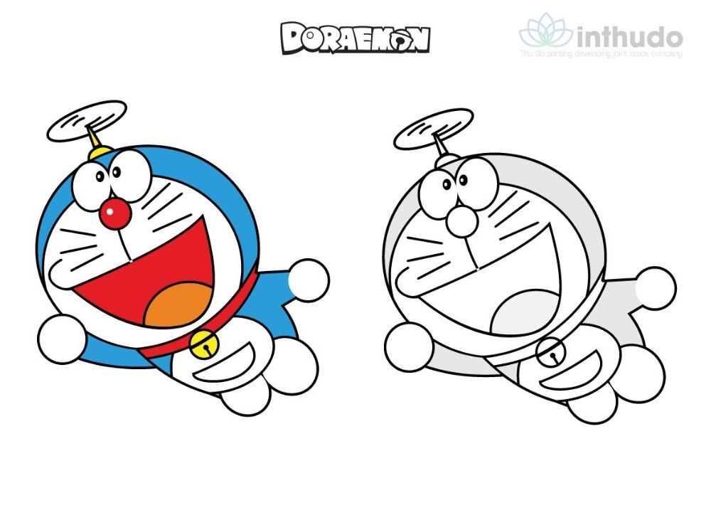 Tranh tô màu Doraemon cho bé 7