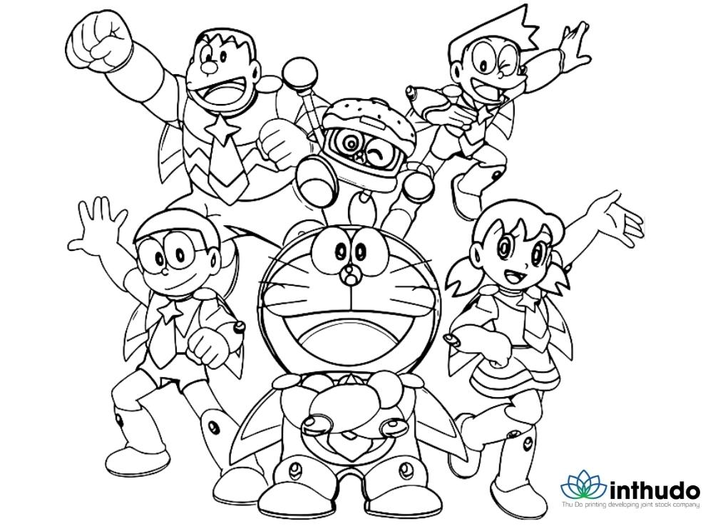 Tranh tô màu Doraemon và những người bạn 10