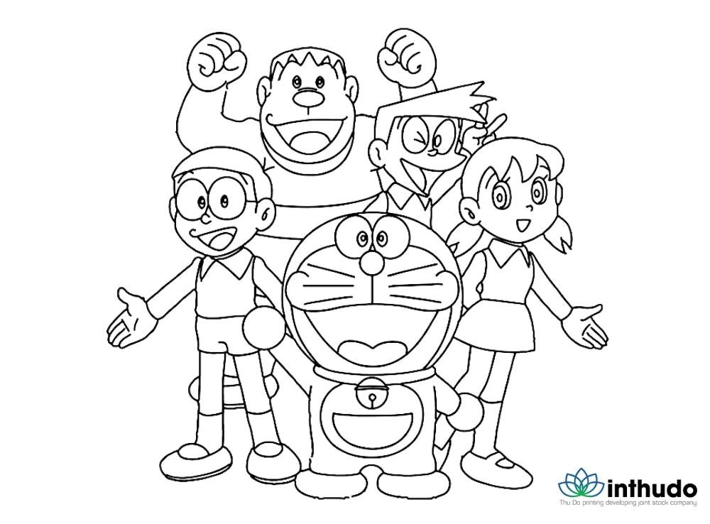Tranh tô màu Doraemon và những người bạn 8