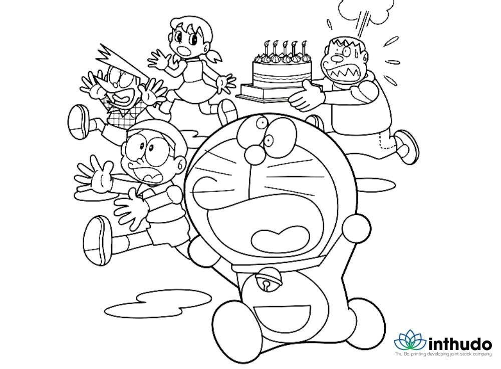 Tranh tô màu Doraemon và những người bạn 7