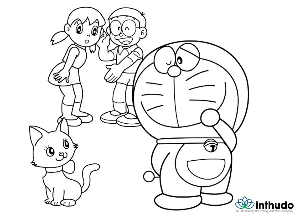 Tranh tô màu Doraemon và những người bạn 4
