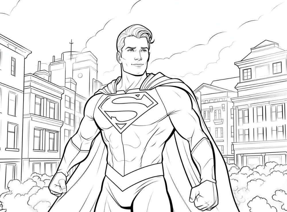 tranh tô màu siêu nhân Superman marvel 1