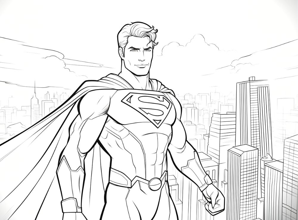 tranh tô màu siêu nhân Superman marvel 5