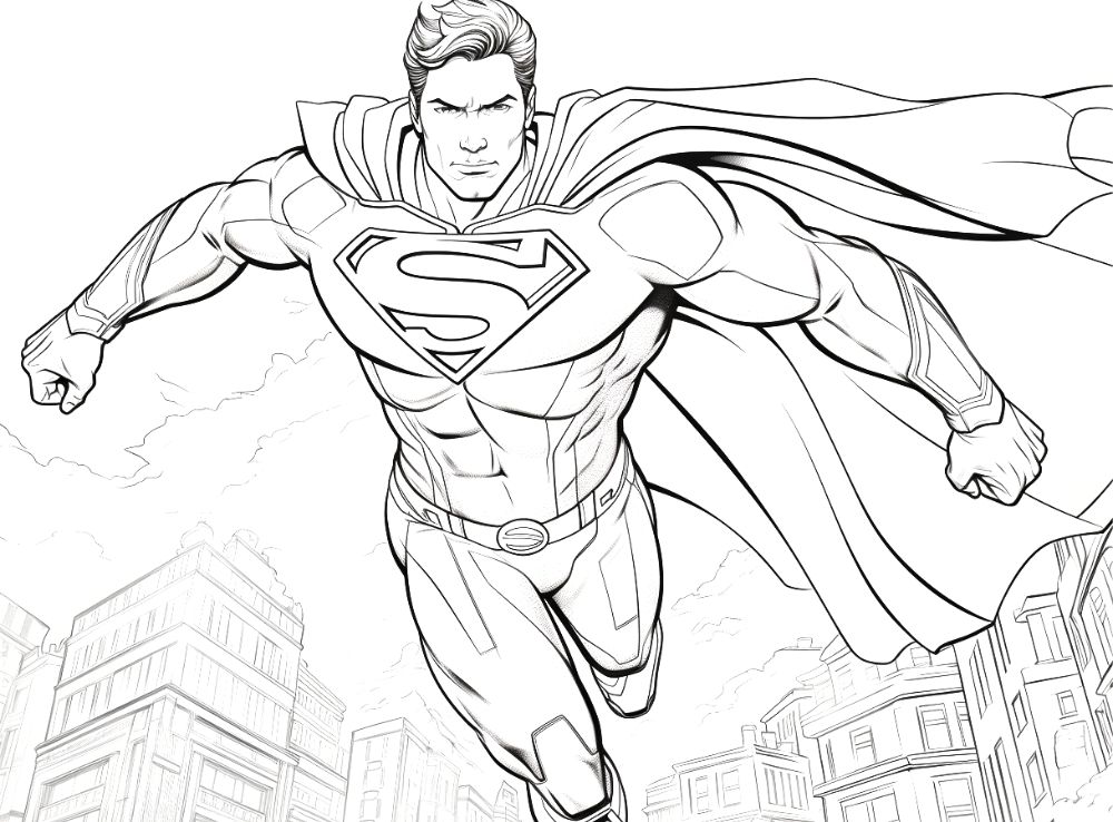 tranh tô màu siêu nhân Superman marvel 4