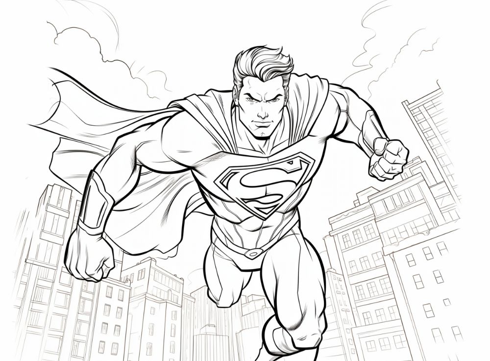 tranh tô màu siêu nhân Superman marvel 3